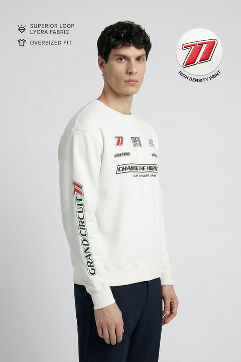 OFF WHITE LOOP LYCRA ROUND NECK SWEATSHIRT - Sweatshirt - 251060270