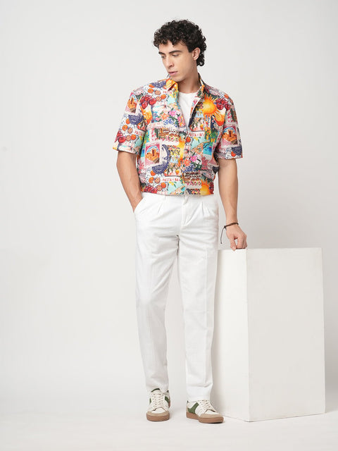 OFF WHITE MEDITERRANEAN COLLAGE PRINTED SHIRT-Shirt - 250932511