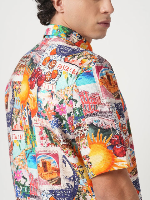 OFF WHITE MEDITERRANEAN COLLAGE PRINTED SHIRT-Shirt - 250932511