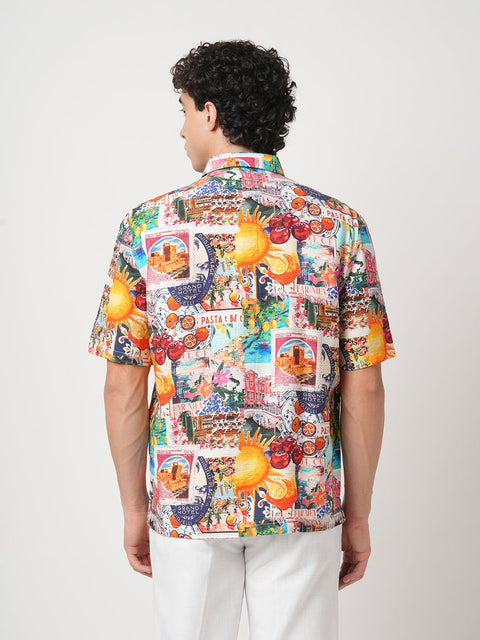 OFF WHITE MEDITERRANEAN COLLAGE PRINTED SHIRT-Shirt - 250932511