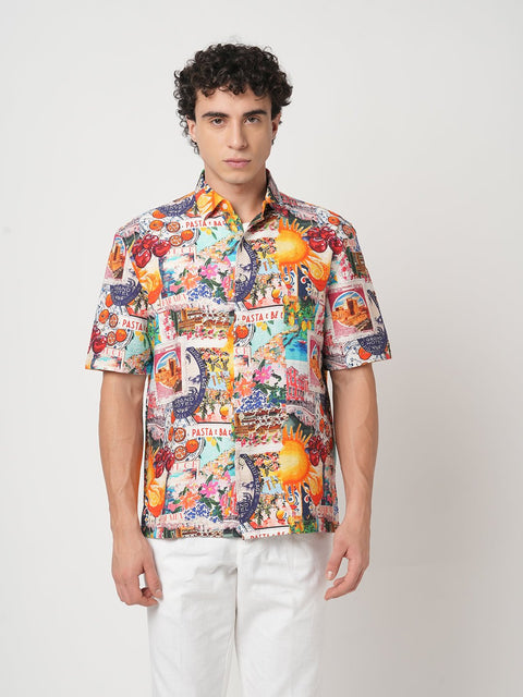 OFF WHITE MEDITERRANEAN COLLAGE PRINTED SHIRT-Shirt - 250932511
