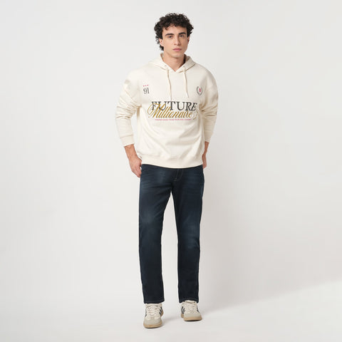 OFF WHITE OVERSIZED FLEECE HOODIE - Sweatshirt - 250960131