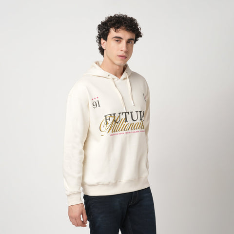 OFF WHITE OVERSIZED FLEECE HOODIE - Sweatshirt - 250960131