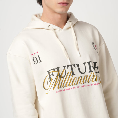 OFF WHITE OVERSIZED FLEECE HOODIE - Sweatshirt - 250960131