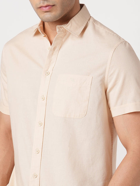 OFF WHITE PLAIN HALF SLEEVE SHIRT-Shirt - 260134345