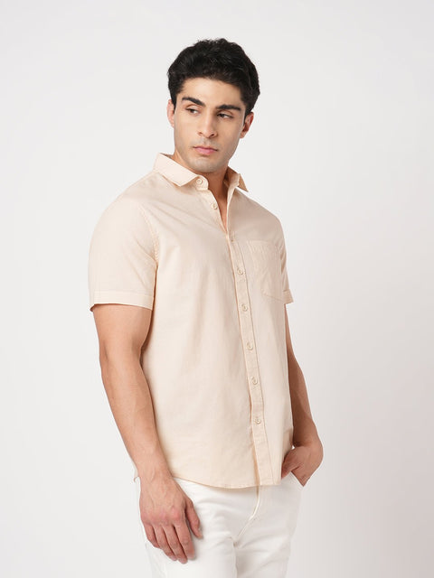 OFF WHITE PLAIN HALF SLEEVE SHIRT-Shirt - 260134345