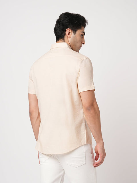 OFF WHITE PLAIN HALF SLEEVE SHIRT-Shirt - 260134345