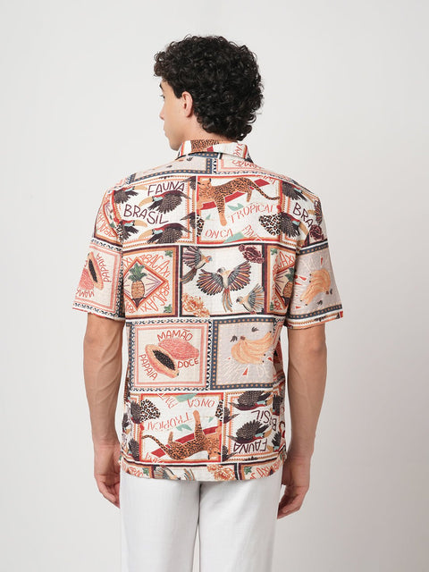 OFF WHITE RELAXED FIT FAUNA PRINTED SHIRT-Shirt - 250932527