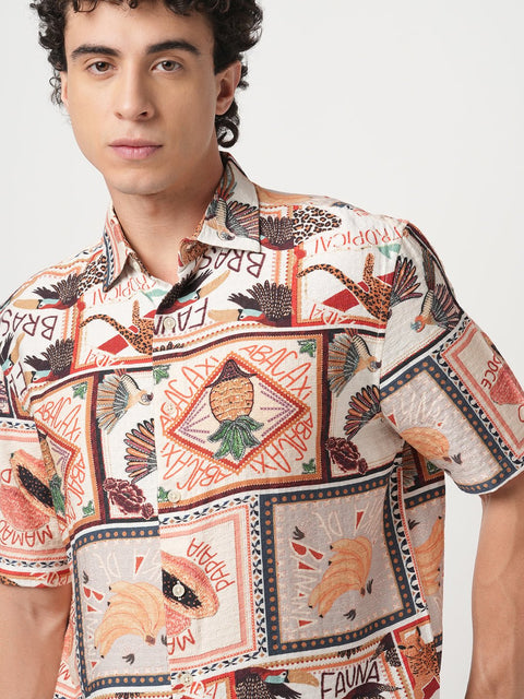 OFF WHITE RELAXED FIT FAUNA PRINTED SHIRT-Shirt - 250932527