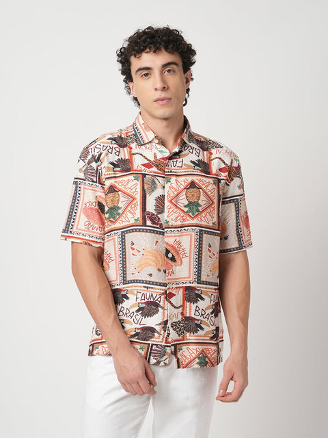 OFF WHITE RELAXED FIT FAUNA PRINTED SHIRT-Shirt - 250932527