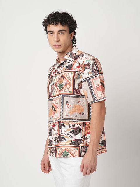 OFF WHITE RELAXED FIT FAUNA PRINTED SHIRT-Shirt - 250932527