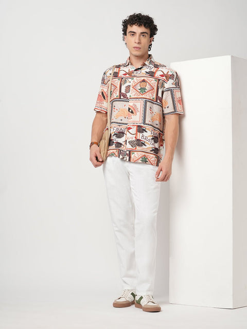 OFF WHITE RELAXED FIT FAUNA PRINTED SHIRT-Shirt - 250932527