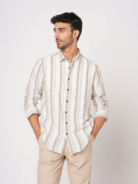 OFF WHITE STRIPED COTTON MENS SHIRTS - Shirt - 251033435
