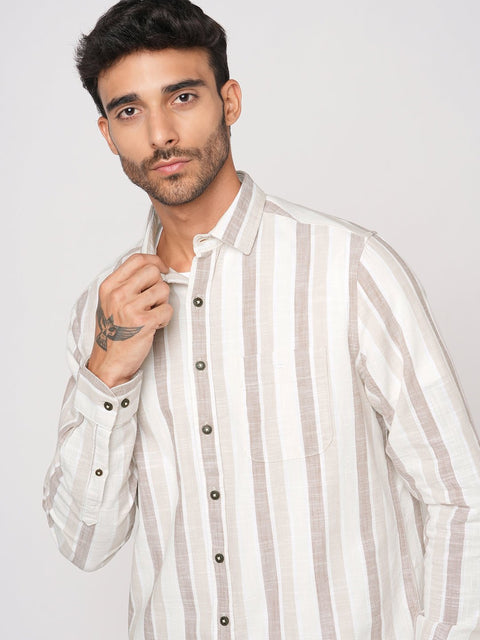 OFF WHITE STRIPED COTTON MENS SHIRTS - Shirt - 251033435