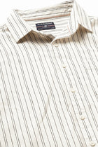 Off White Striped Cotton Shirt - Shirt - 240527986