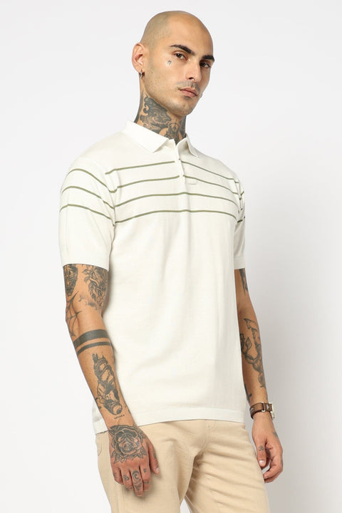 OFF WHITE STRIPED FLATKNIT POLO - T Shirt - 250930846