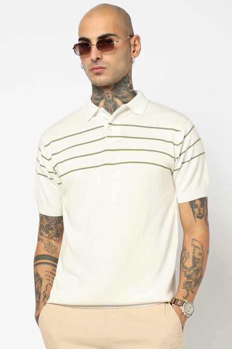 OFF WHITE STRIPED FLATKNIT POLO - T Shirt - 250930846