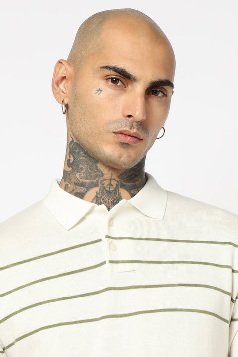 OFF WHITE STRIPED FLATKNIT POLO - T Shirt - 250930846