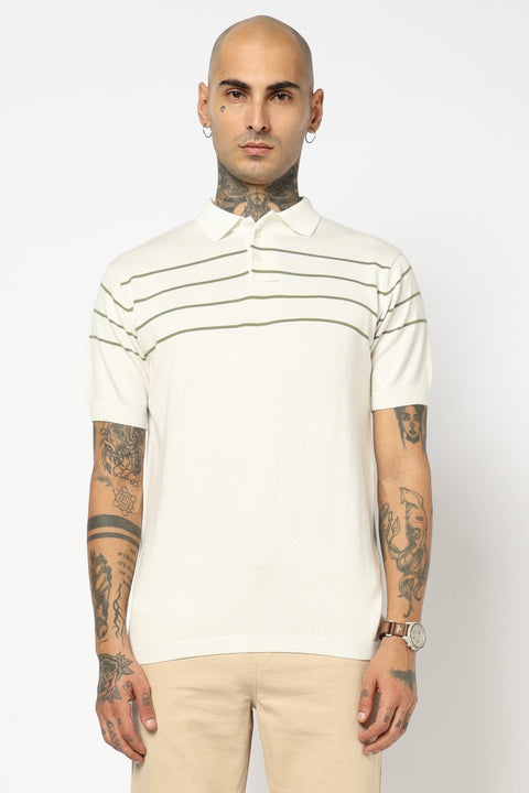 OFF WHITE STRIPED FLATKNIT POLO - T Shirt - 250930846