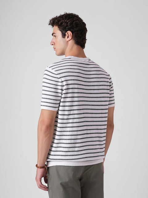 OFF WHITE STRIPED FLATKNIT T - SHIRT - T Shirt - 3IS1F0403