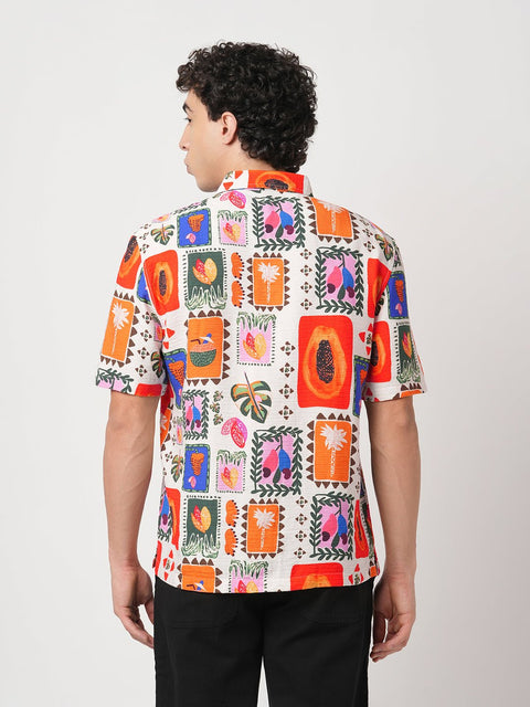 OFF WHITE TROPICAL FRAME PRINTED SHIRT-Shirt - 250932519