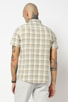OFF WHITE WINDOWPANE CHECKERED HALF SLEEVE SHIRT-Shirt - 250330953