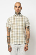 OFF WHITE WINDOWPANE CHECKERED HALF SLEEVE SHIRT-Shirt - 250330953
