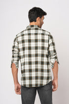OLIVE CHECKERED SLUB SHIRT-Shirt - 251133705
