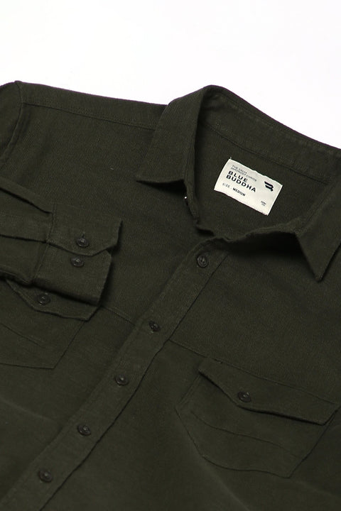 Olive Double Pocket Shirt - Shirt - 241129592