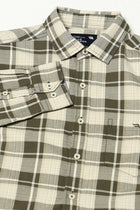 Olive Full Sleeve Checkered Shirt - Shirts - 250230523