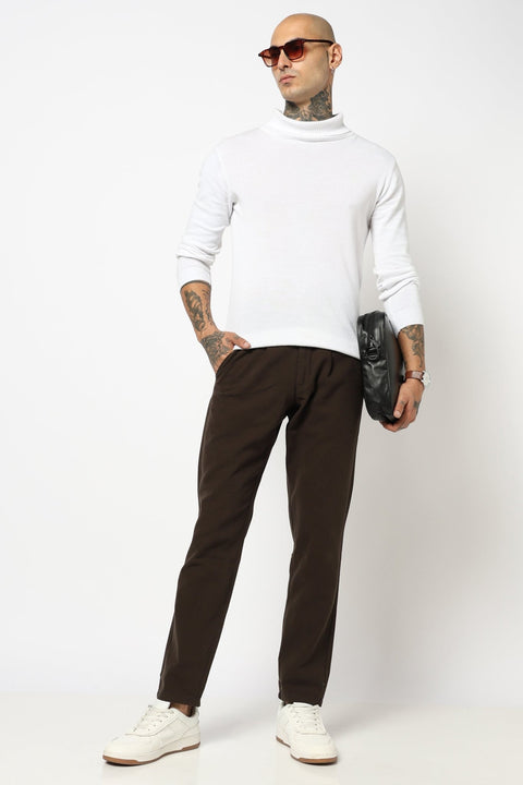 OLIVE PLAIN PLEATED MENS TROUSER - Trousers - 250740541