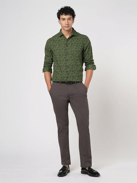 OLIVE PRINTED COTTON SHIRT-Shirt - 251133635