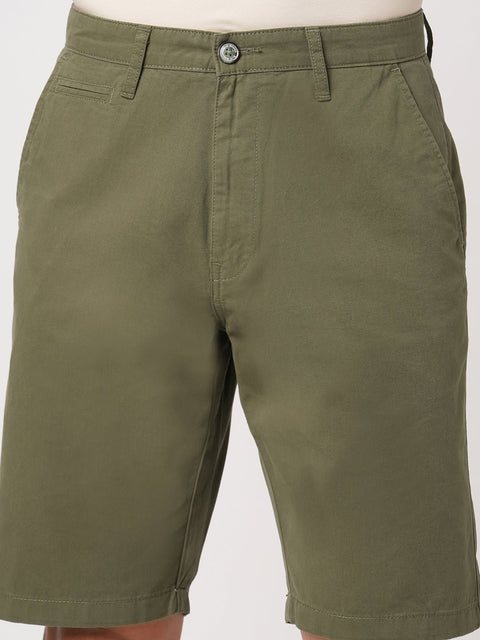 OLIVE REGULAR FIT SHORTS - Shorts - 251050021