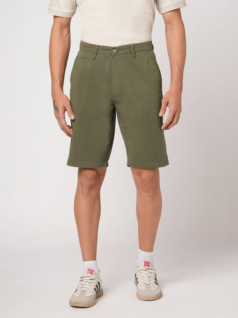 OLIVE REGULAR FIT SHORTS - Shorts - 251050021