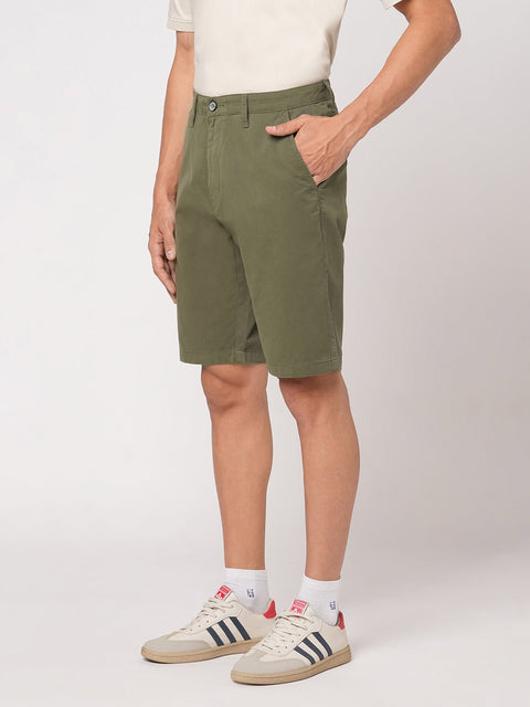OLIVE REGULAR FIT SHORTS - Shorts - 251050021