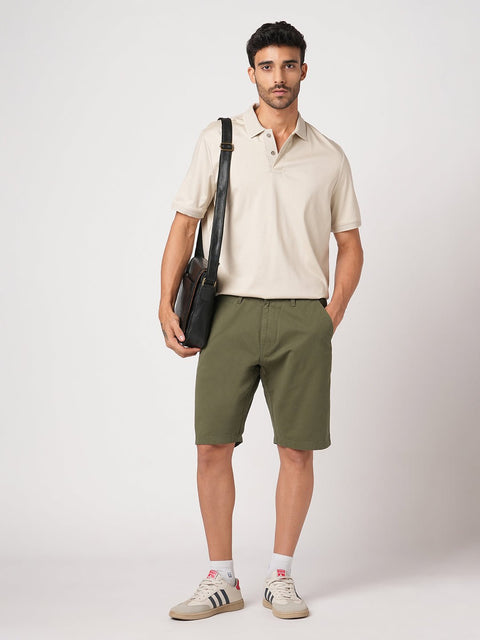OLIVE REGULAR FIT SHORTS - Shorts - 251050021