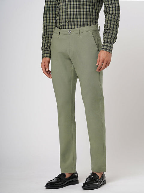 OLIVE SLIM FIT DOBBY TROUSER - Trousers - 251041346
