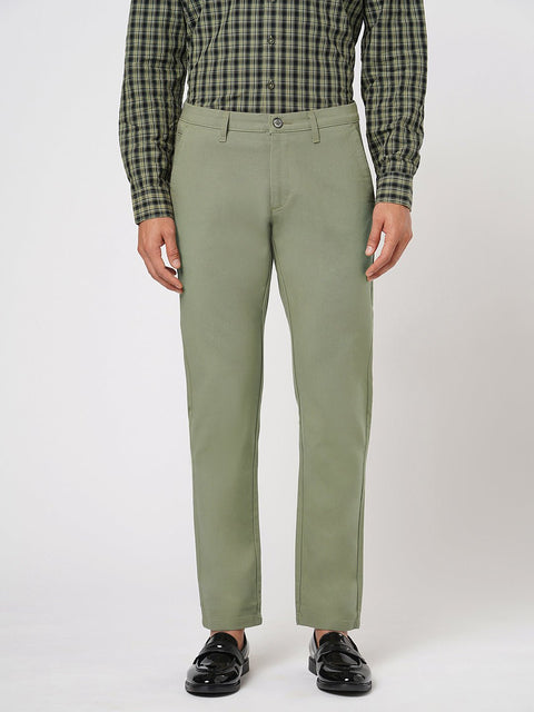 OLIVE SLIM FIT DOBBY TROUSER - Trousers - 251041346