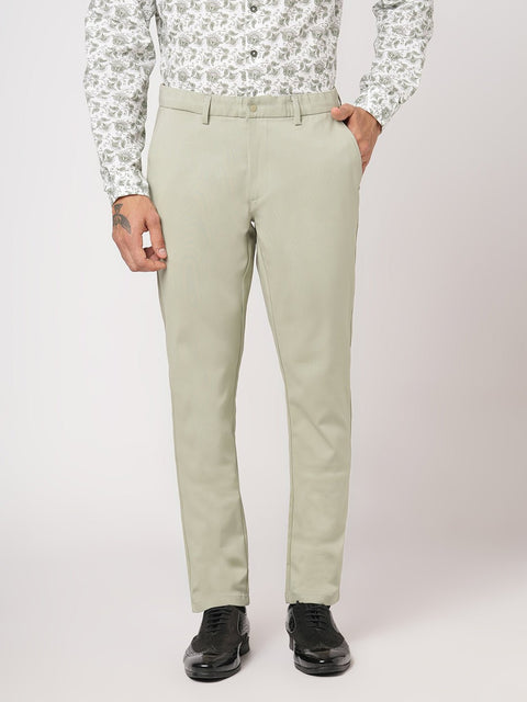 OLIVE SLIM FIT PLAIN TROUSER - Trousers - 251141537