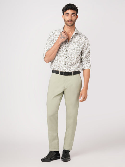 OLIVE SLIM FIT PLAIN TROUSER - Trousers - 251141537