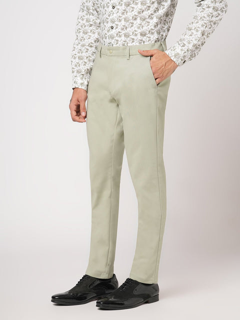 OLIVE SLIM FIT PLAIN TROUSER - Trousers - 251141537