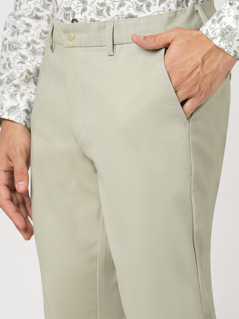 OLIVE SLIM FIT PLAIN TROUSER - Trousers - 251141537