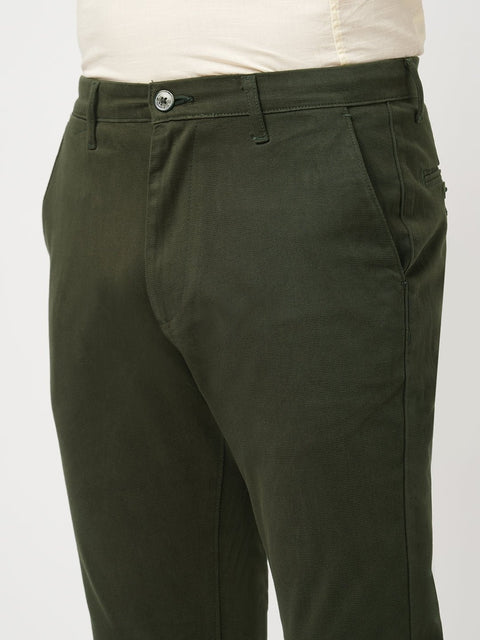 OLIVE STRAIGHT FIT DOBBY TROUSER - Trousers - 250941226