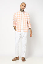 ORANGE BUFFALO CHECKERED COTTON SHIRT-Shirt - 250832001
