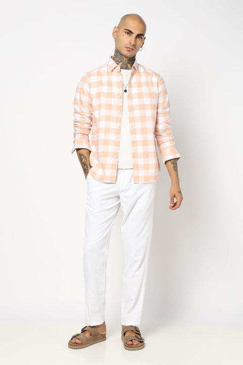ORANGE BUFFALO CHECKERED COTTON SHIRT-Shirt - 250832001