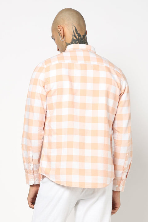 ORANGE BUFFALO CHECKERED COTTON SHIRT-Shirt - 250832001