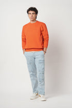 ORANGE EMBOSSED PULLOVER SWEATSHIRT - Sweatshirt - 250960232