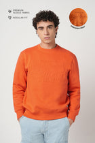 ORANGE EMBOSSED PULLOVER SWEATSHIRT - Sweatshirt - 250960232