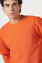 ORANGE EMBOSSED PULLOVER SWEATSHIRT - Sweatshirt - 250960232