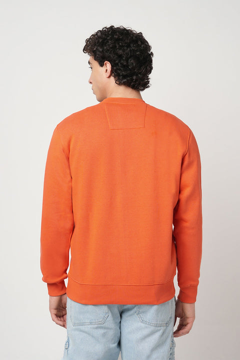 ORANGE EMBOSSED PULLOVER SWEATSHIRT - Sweatshirt - 250960232